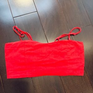 John Galt Red Crop Top